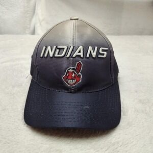 Cleveland Indians‎ Hat Cap Strap Back Mens Gray Fade PUMA Logo Chief Wahoo